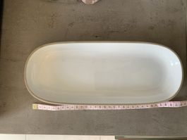 Plat en céramique blanc et gris