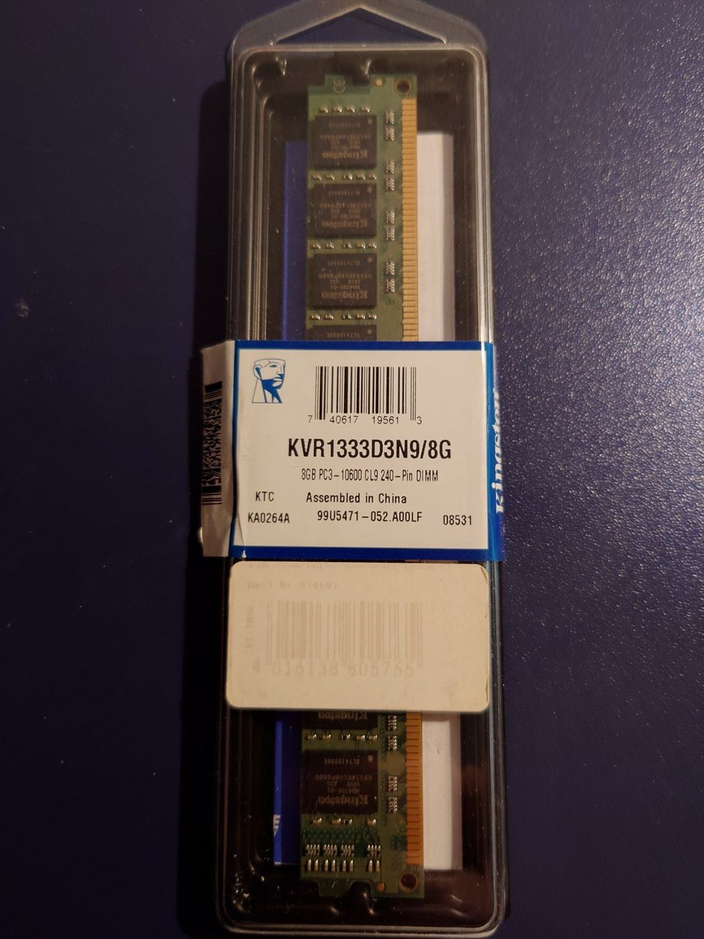 Kingston Memoria / RAM: Kingston  KVR1333D3N9/8G – Usato da Rorschach venduto da hannibal_70