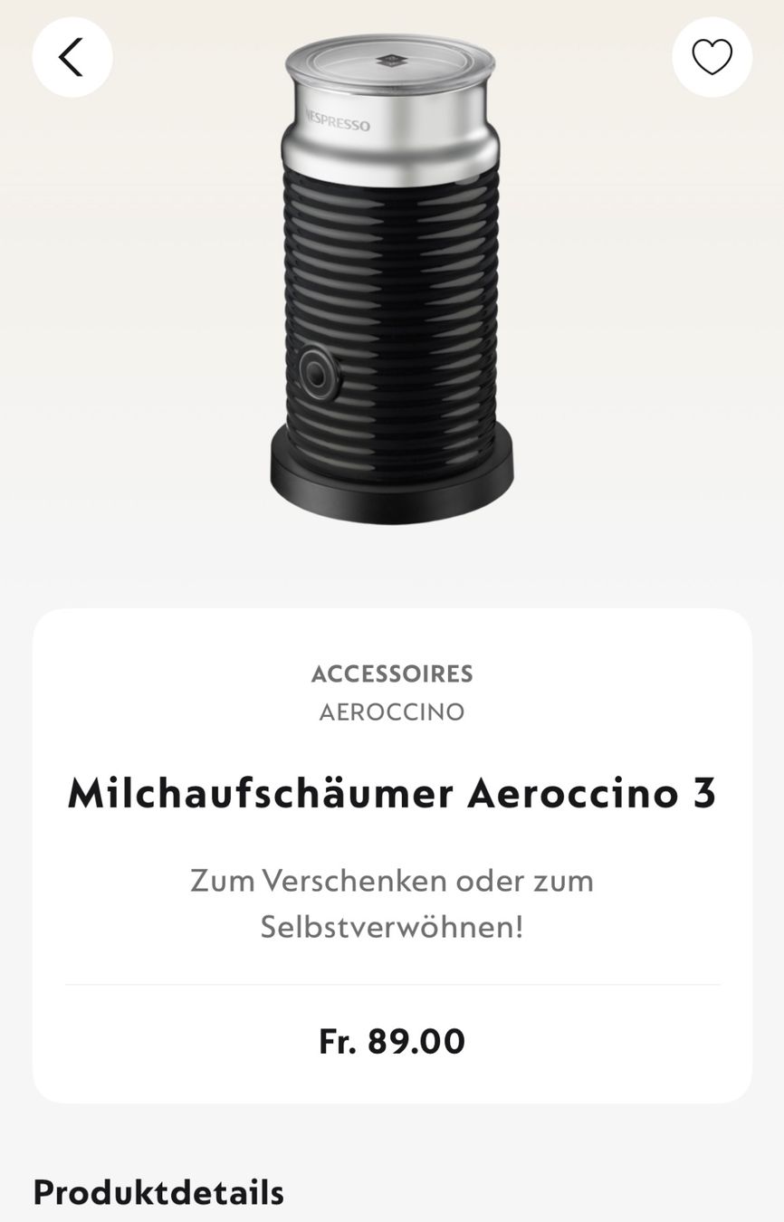 Elettrodomestici da cucina: Nespresso Milchschäumer Aeroccino 3 – Nuovo (secondo la descrizione) da Inwil venduto da 27sonnenschein 5
