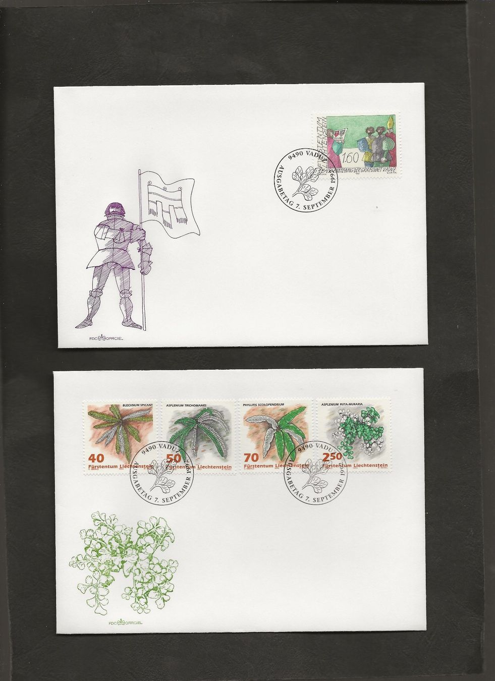 Alle Briefmarken: 32 FDC Liechtenstein 1989 bis 1993 – Gebraucht aus Au ZH von xelagreb01 7