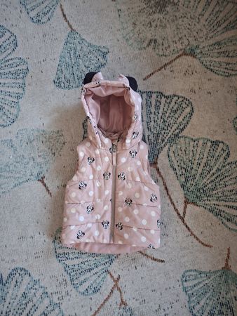 Gilet sans manches Minnie Mouse rose avec capuche enfant 86