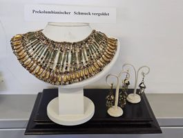 Präkolumbianischer Schmuck Kette Halskette verg. 3x Ohrringe