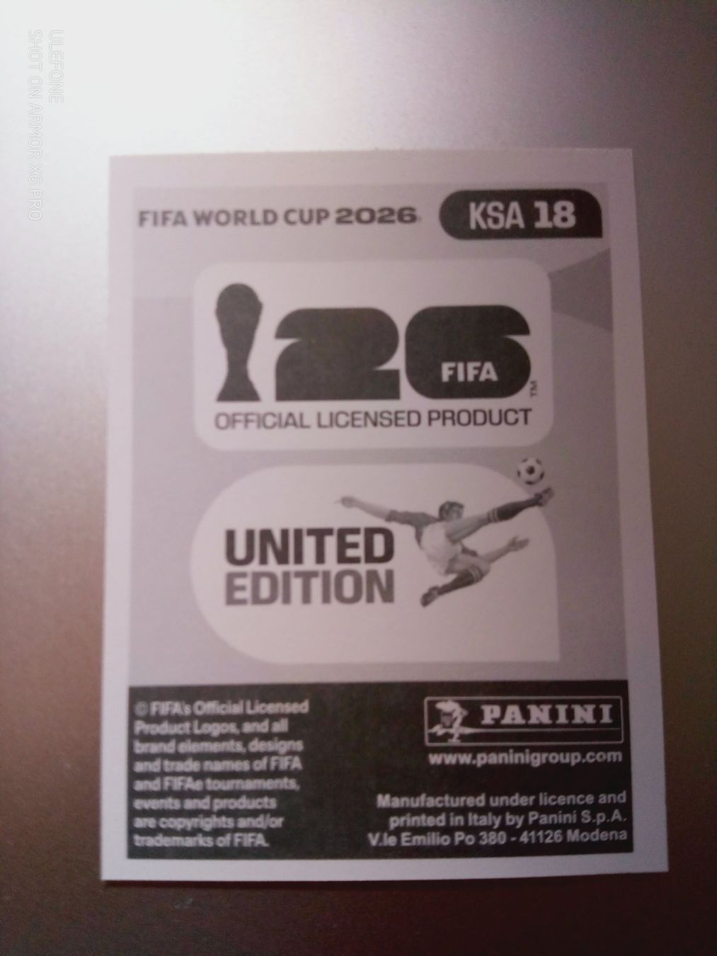 Panini Cartes à collectionner: Panini WM 2026 Sticker KSA 18 – D'occasion à Volketswil par Stf801210 1