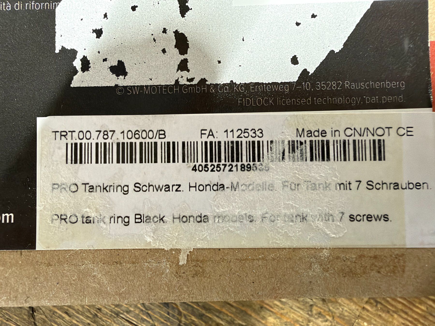 Honda Tutti i ricambio per moto: SW Motech Pro Tankring Honda – Nuovo e nell'imballaggio originale da Felsberg venduto da casi76 1