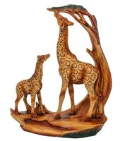 Giraffen Familie in Holzoptik (18.5 cm)