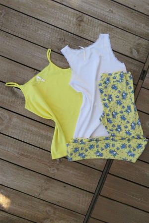 3 Teile 2 Tops+Leggings TEZENIS Grösse 152 12 Jahre