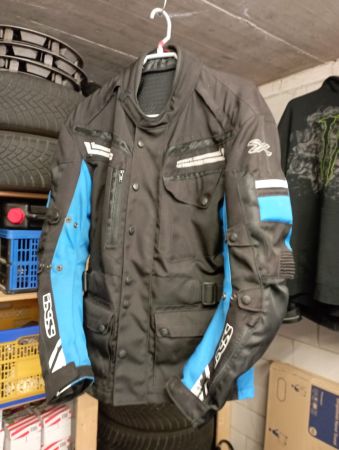 IXS Motorrad Jacke Schwarz Blau Grösse M
