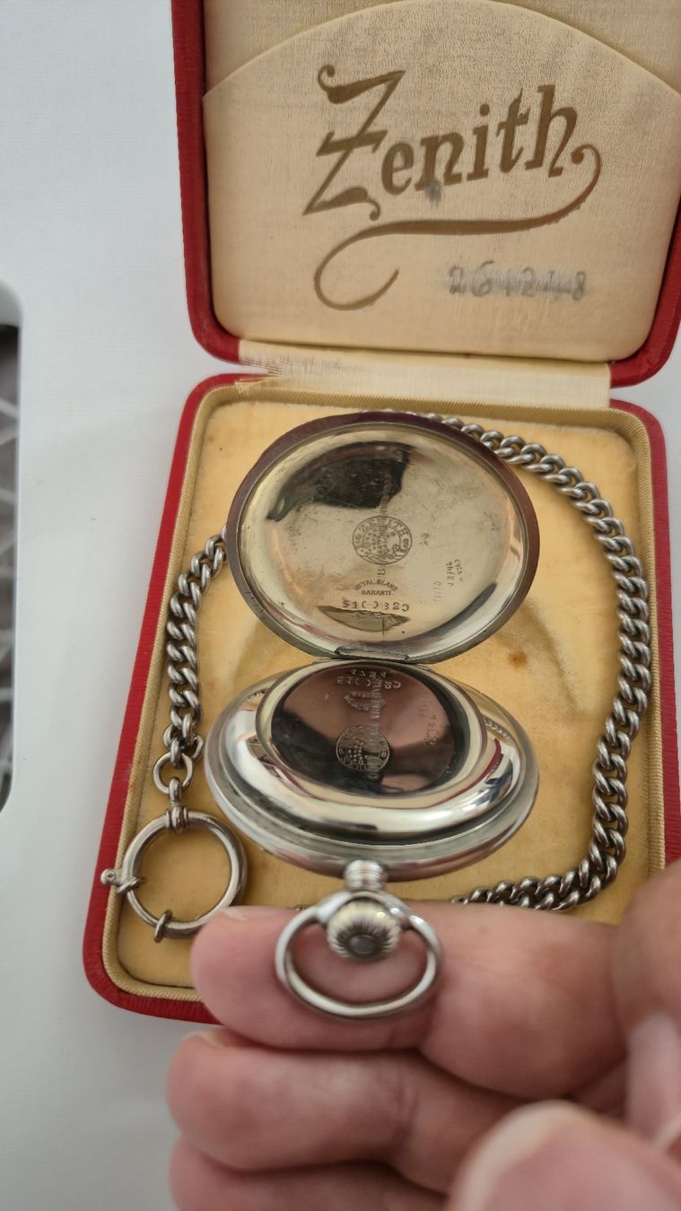 Zenith Orologi: Zenith Taschenuhr mit Box und Kette – Usato da Marbach SG venduto da Zippo1401 3