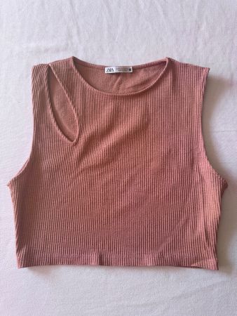 Crop top Zara couleur corail - taille S