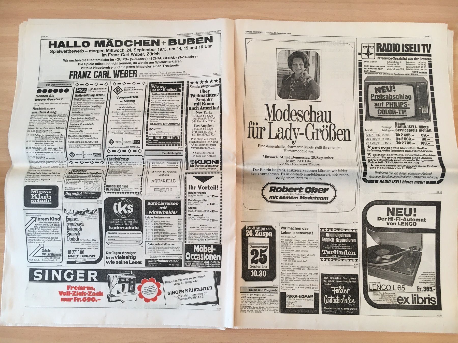 Zeitschriften & Magazine: Tagesanzeiger vom 23. September 1975 – Gebraucht aus Luzern von Jiggy_8898 6