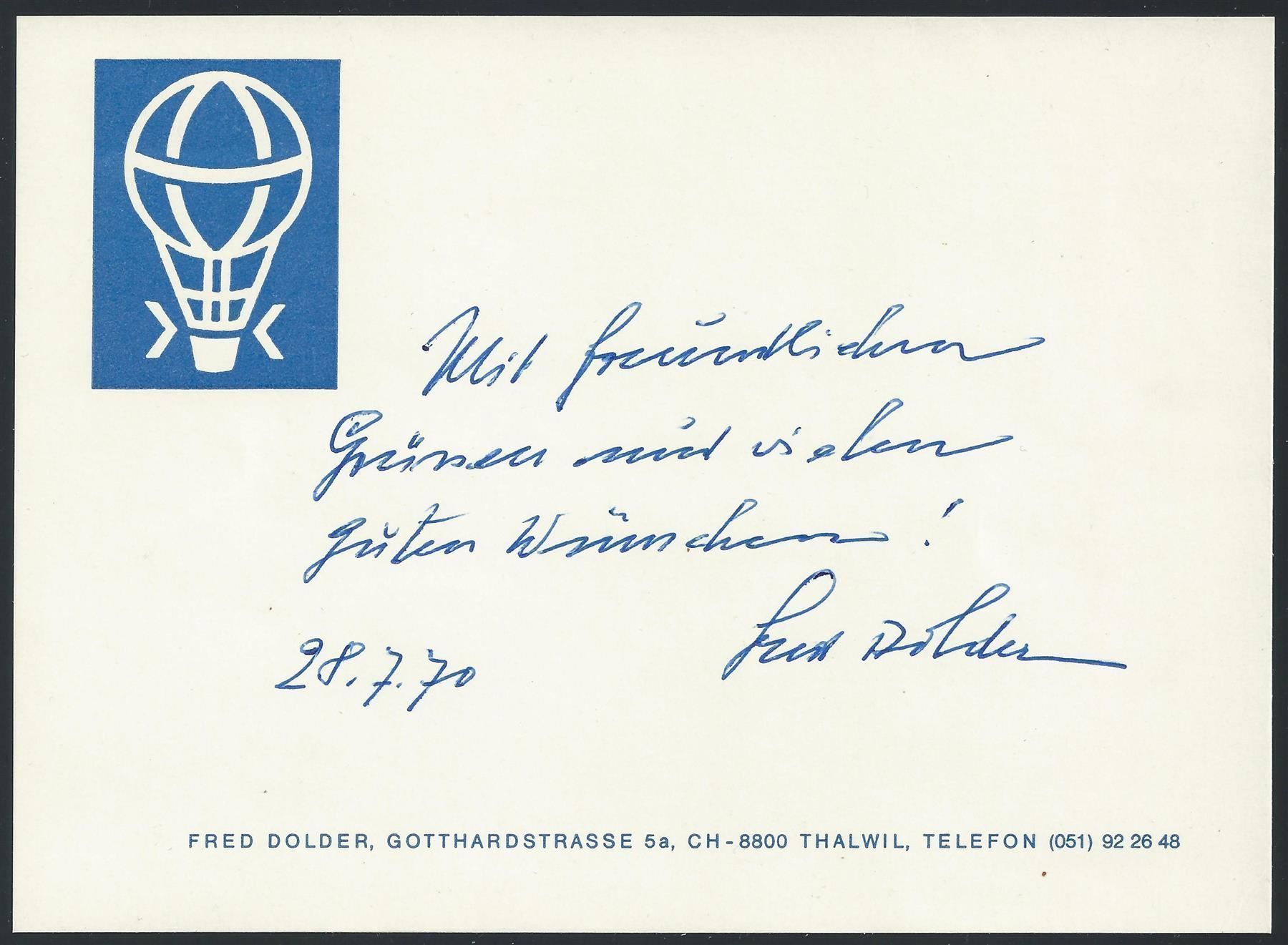 Tutti i francobolli: Ballonpostbrief 1969 – Usato da Wittenwil venduto da Khunruedi 2