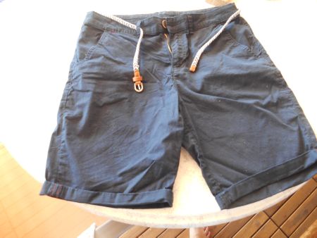 Short femme Bleu Marine Coton Été Taille 40 avec Ceinture!
