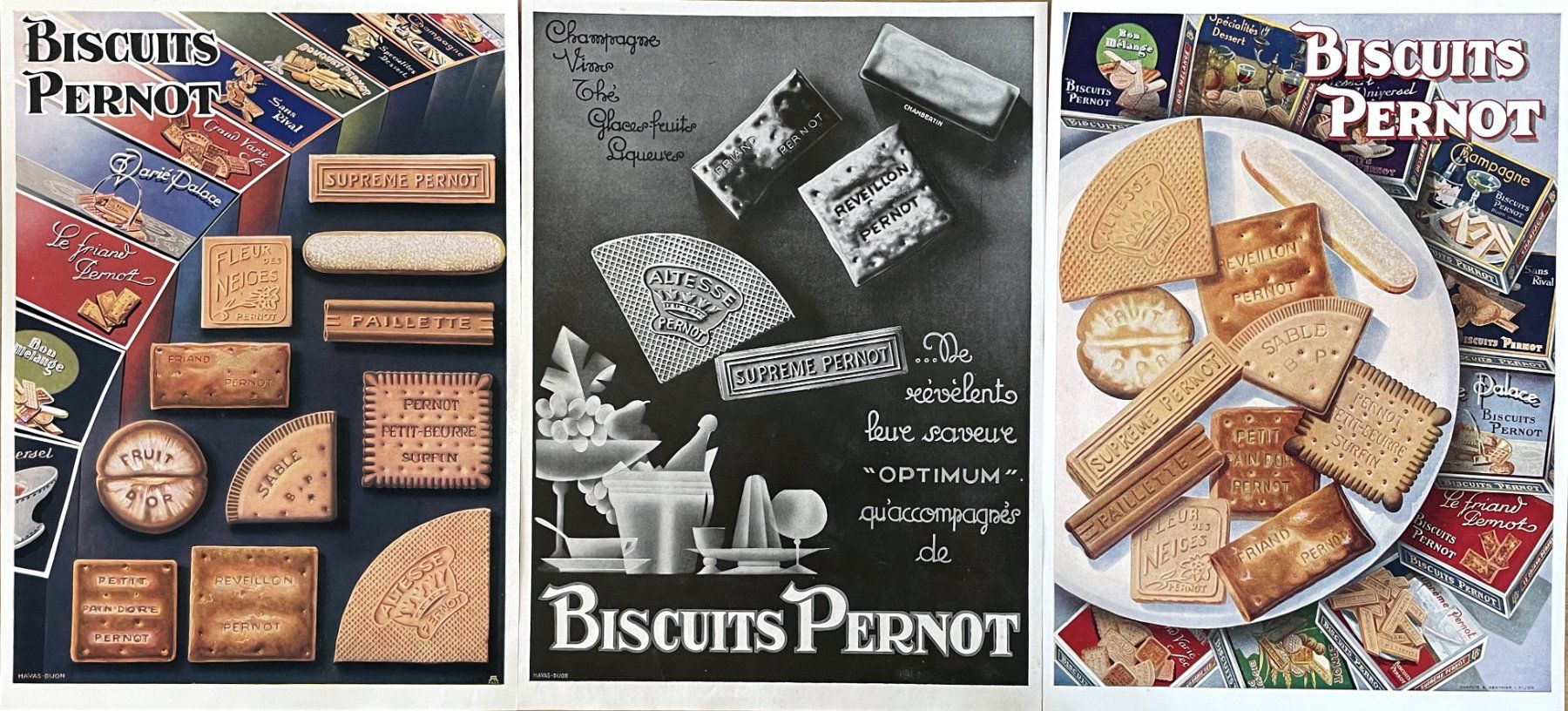 Foto & Immagini: Biscuits Pernot - 3 alte Werbungen / Publicités 1930 – Usato da Savagnier venduto da Ne2065 1