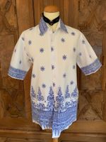 BATIK Bluse 100% Baumwolle  Größe: M Farbe: Weiß Blau