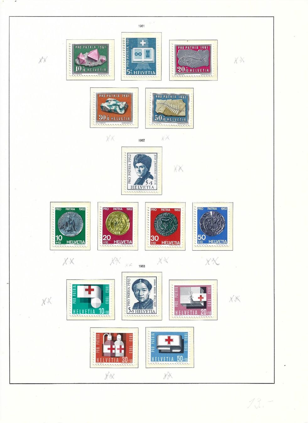 Tutti i francobolli: pro patria, année 1950 à 1963 – Usato da Delemont venduto da toutdubon11 7