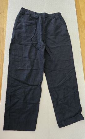 Viskose-Leinenhose H&M, Grösse S, schwarz, gerader Schnitt