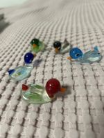 Glasfiguren Enten, Glasenten, 5 Stück 
