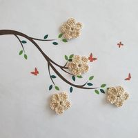 4 Stück Blumen gehäkelt 868