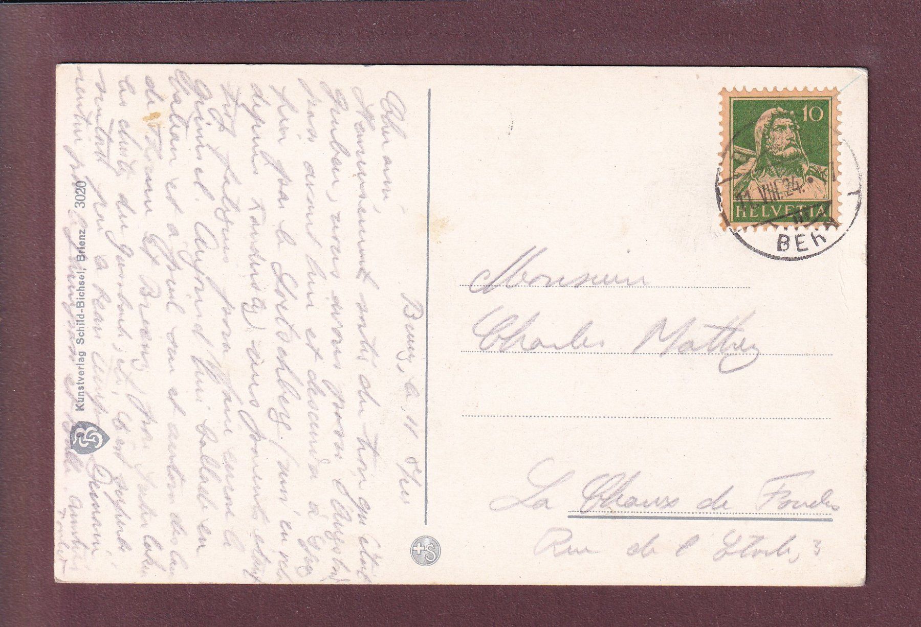 Cartes postales: BRIENZ - Hasliberge - 1924 – D'occasion à Pully par nicecards 1