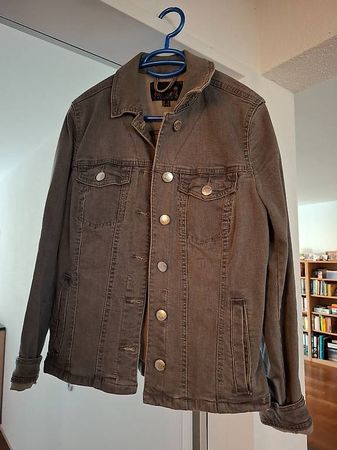 Graue Jeansjacke mit Knöpfen, Grösse 40