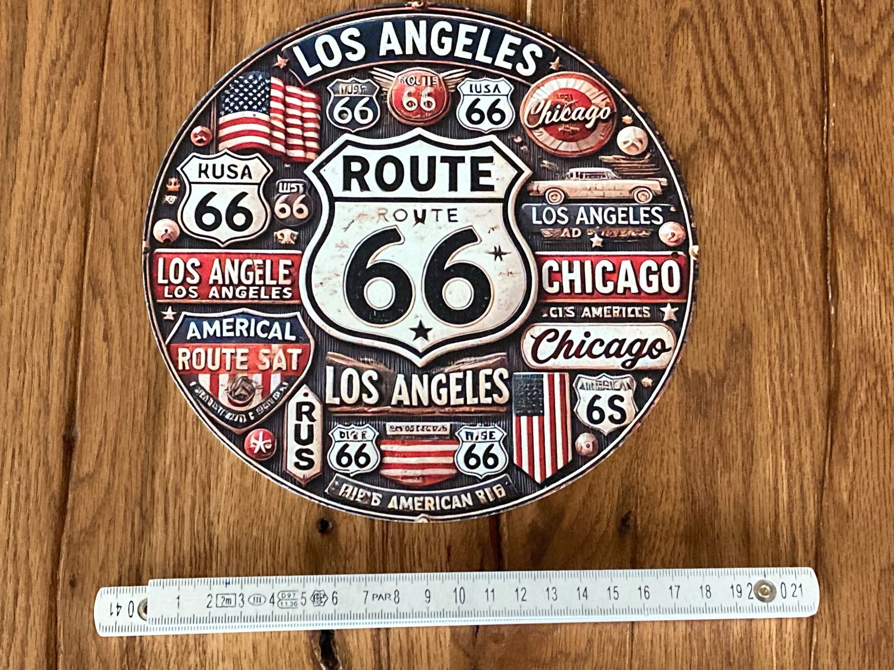 Automobili: Schönes Route 66 Blechschild - 20 CM - neu!!! – Nuovo e nell'imballaggio originale da Bremgarten AG venduto da Eurotiz 1