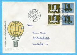 Ballonbrief 1960-14b gestempelt Langenthal m. PP 100 und 101