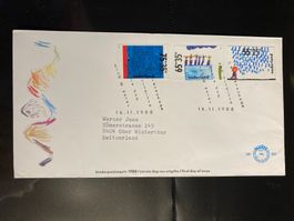 Niederlande 1988 illustrierter FDC Satz Kindermarken Wasser