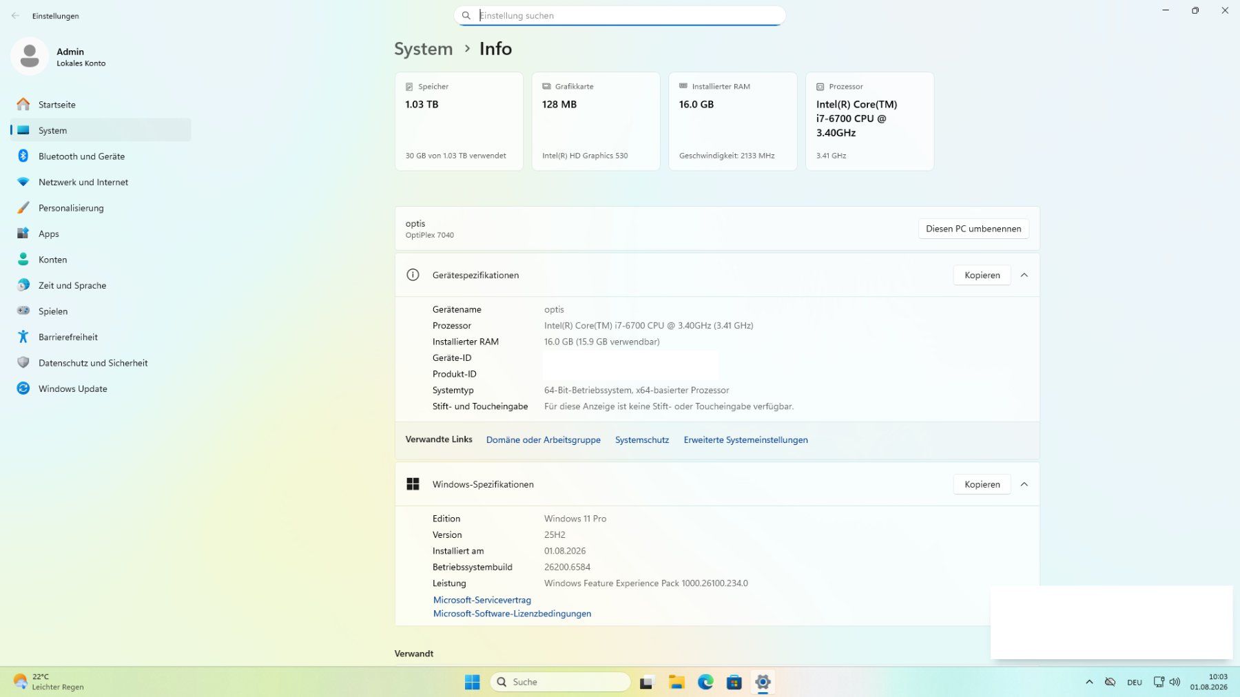 Dell PCs: Dell OptiPlex 7040 SFF | i7 | 16GB | Home Server / Office PC – D'occasion à Luzern par EchoScout 2