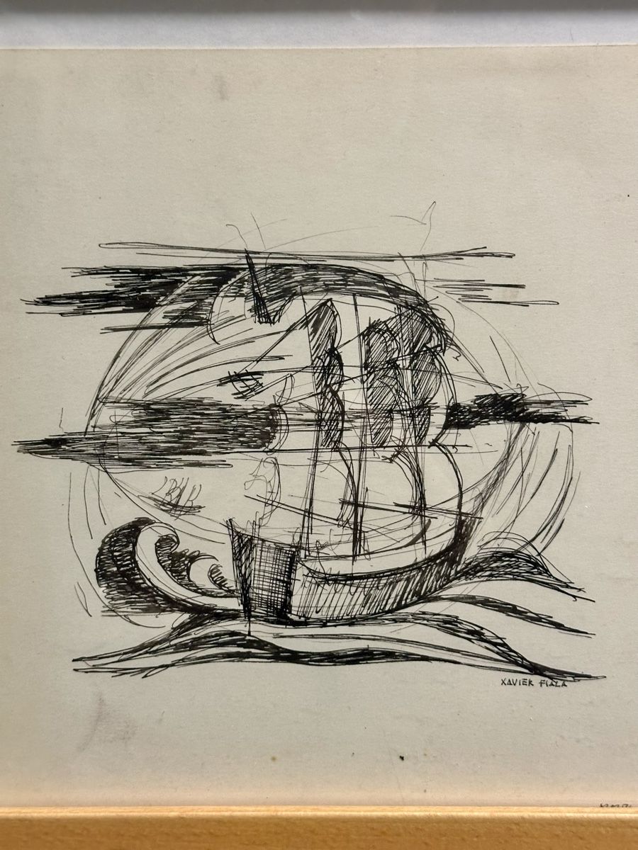 Dessin, esquisse, voilier signé Xavier Fiala,Suisse. (Gebraucht) in ...