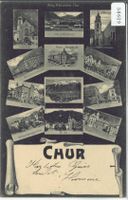 Chur - Neues Postgebäude, Poststrasse, Volkshaus, Kathedrale