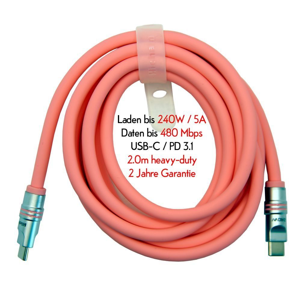 Cavi: USB-C Schnelladekabel + Datenfunktion, 2m, Silikon, Neuware – Nuovo e nell'imballaggio originale da Gampelen venduto da schlosz_alexander