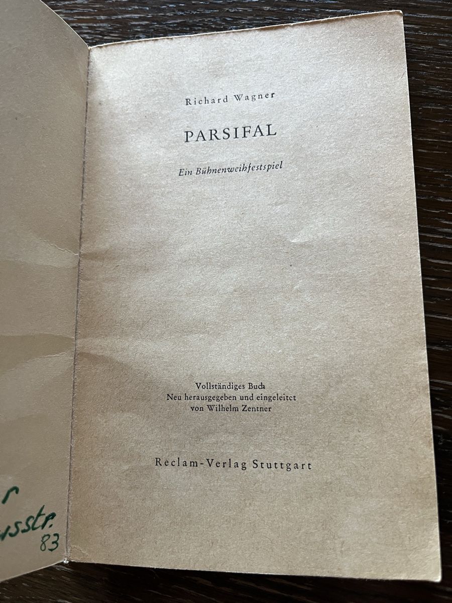 Libri: R. Wagner - Parsifal - Reclam 1958 – Usato da Winterthur venduto da Mmagu 1