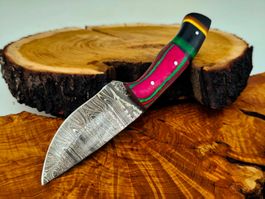 Geprüft! 1A Knife Faltenstahl DAMASCUS Damast Jagd Messer
