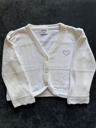 KANZ Feiner Strick-Cardigan Weiss | Perlmutt-Knöpfe | Wie Ne