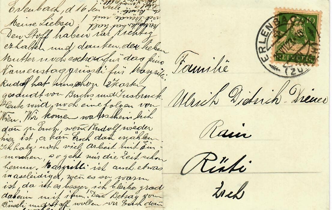 Ansichtskarten: Silberhorn 1923 – Gebraucht aus Hochdorf von Ziegel-16 1