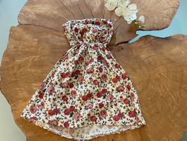 Trägerloses Sommerkleid mit Blumen Gr. S/M | Robe bustier