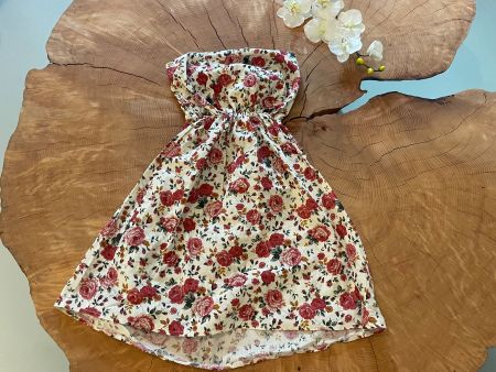 Trägerloses Sommerkleid mit Blumen Gr. S/M | Robe bustier