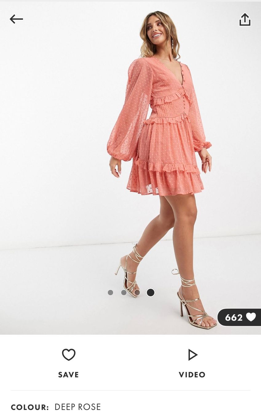 Asos Vestiti: Lachsfarbenes Kleid, Gr. 32 – Nuovo e nell'imballaggio originale da Arbon venduto da llaauraa 1