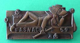 Basler Fasnachtsplakette Kupfer  1959