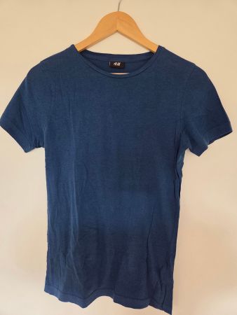 H&M Basic T-Shirt XS Dunkelblau 100% Baumwolle