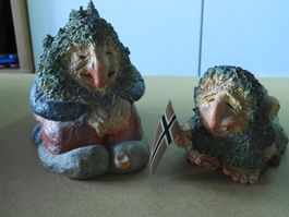 TROLL FIGUR HANDARBEIT, 1 KLEIN, 1 GROSSER MASSIV TON,
