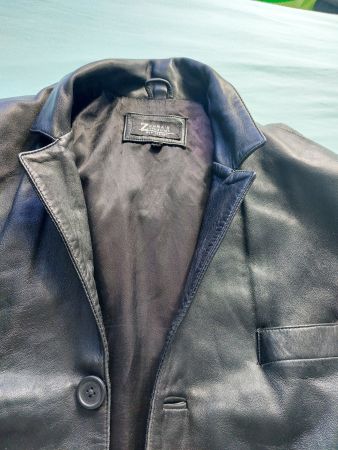 veste en cuir souple leather couleur noir taille XL 54