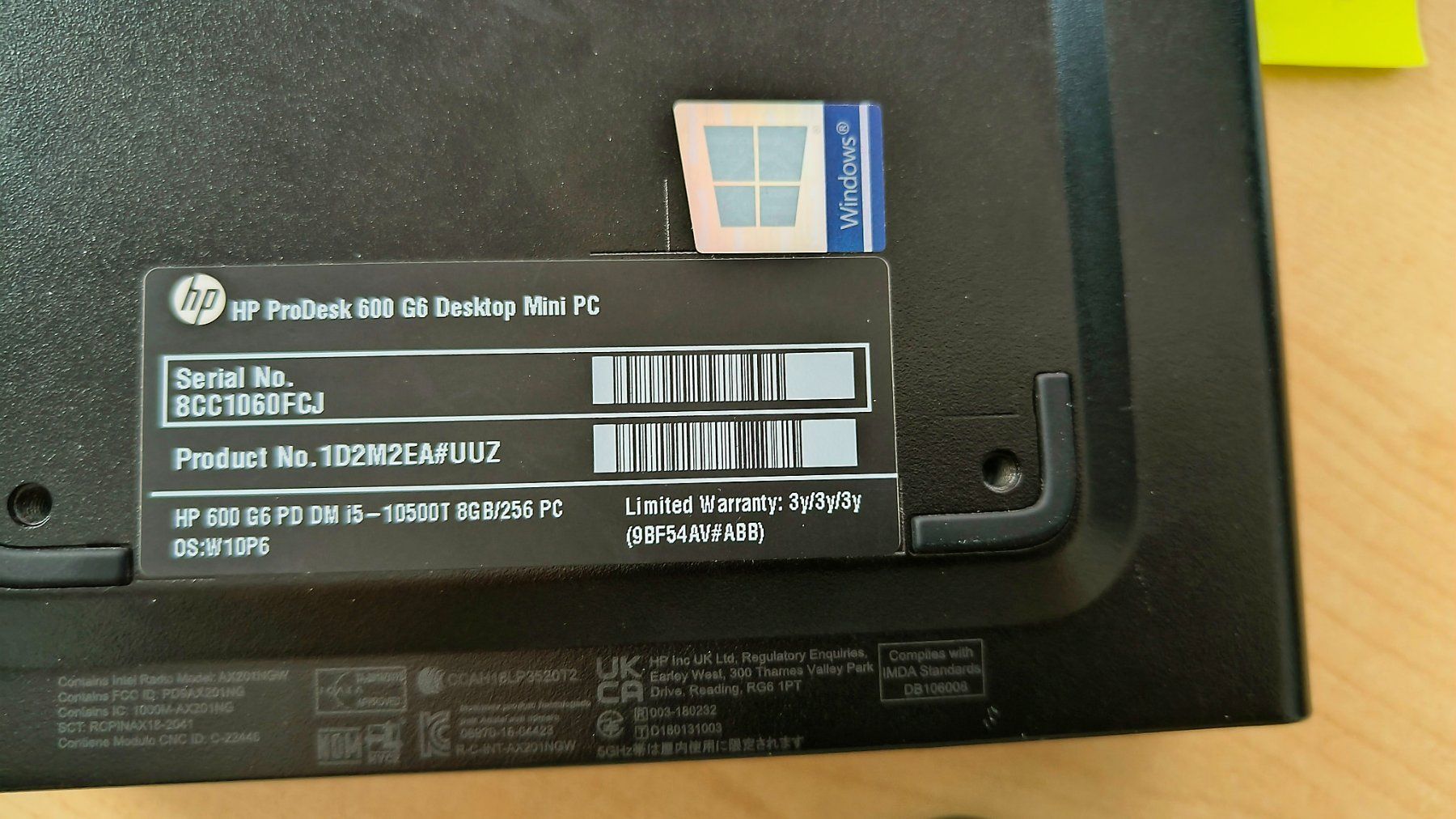 Hewlett Packard PCs: HP ProDesk 600 G6 Desktop Mini PC – Gebraucht aus Aristau von Curtis11 1