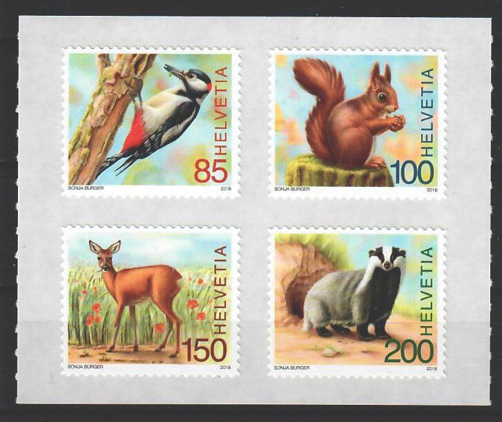 Alle Briefmarken: 2018, Sondermarken Tiere des Waldes ** – Gebraucht aus Willisau von Vollstempel