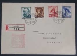 1940 : Pro Juventute Serie auf Brief