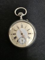 Antike Taschenuhr Nickel, Handaufzug, Rarität! Läuft