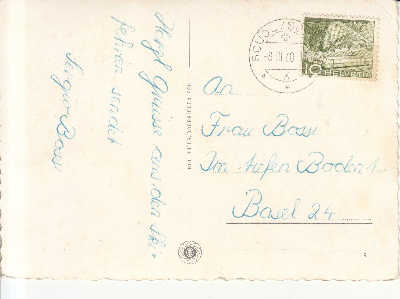 Cartoline postali: Schuls 1960 – Usato da Bürglen TG venduto da StampGraf 1