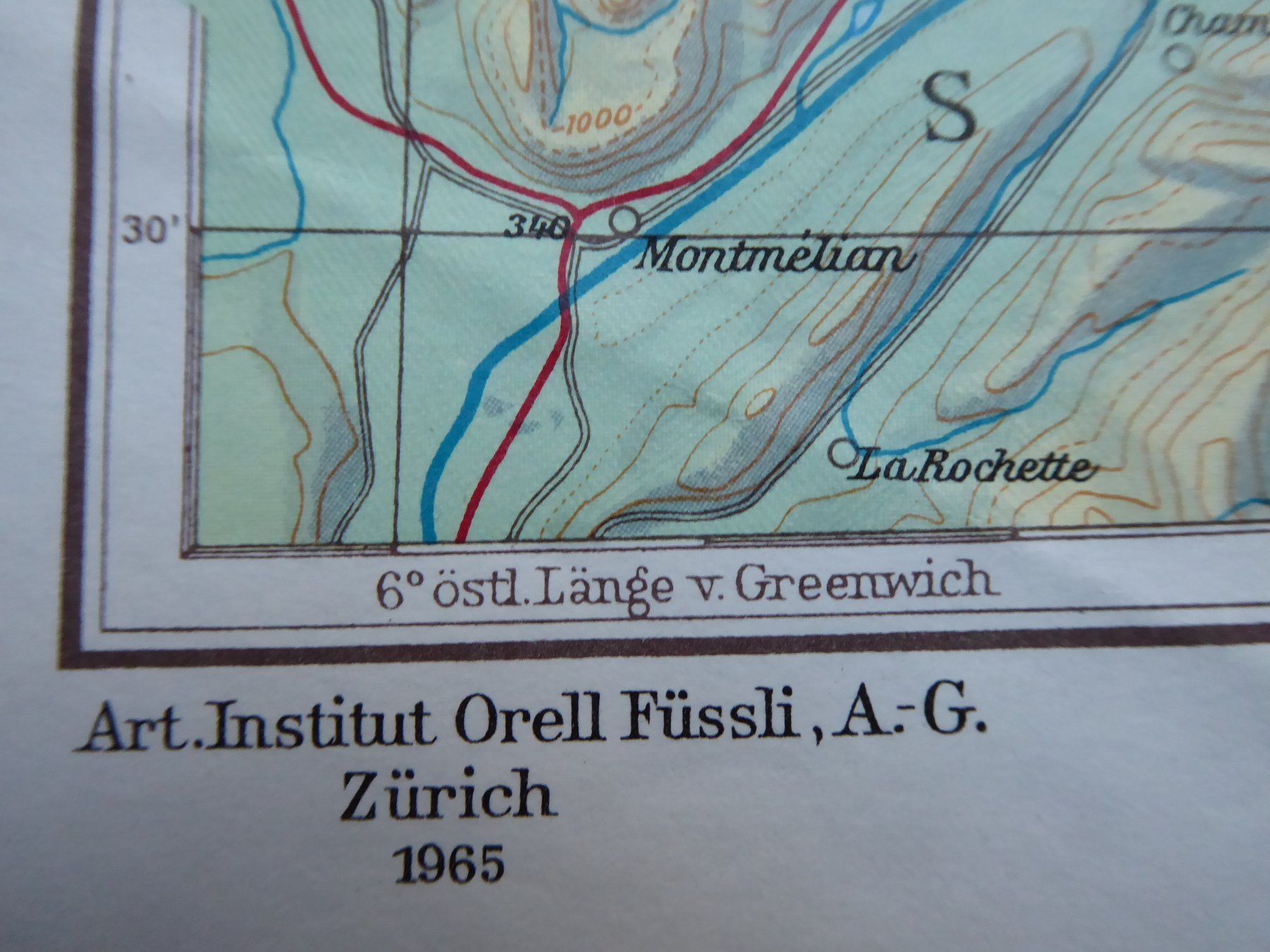 Landkarten & Atlanten: Schulkarte der Schweiz, Imhof, 1965 – Gebraucht aus Turbenthal von Panau 2