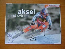 AKSEL LUND SVINDAL (NOR) HANDSIGNIERT TOP AK
