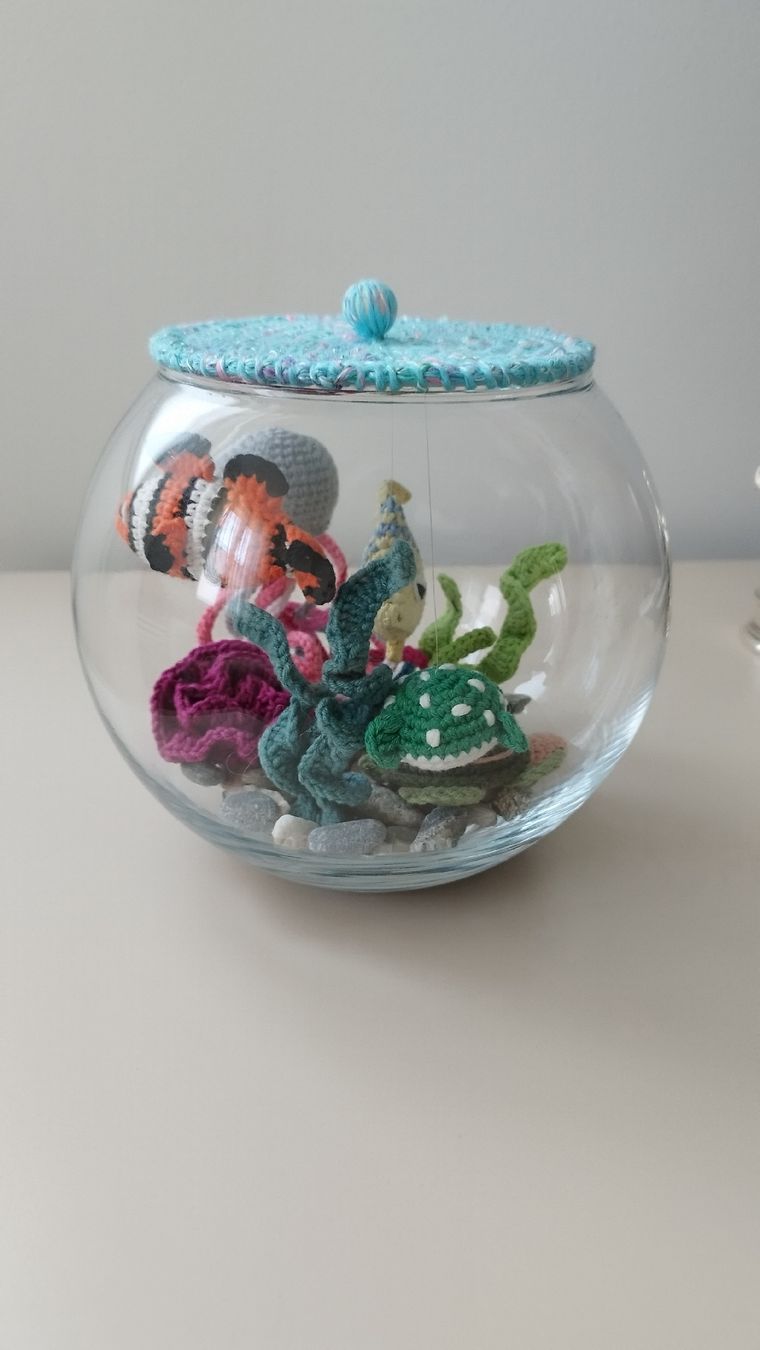 Toutes les décorations: Crocheted Aquarium Decor Glass Bowl Handmade – Neuf avec emballage d'origine à Arnex-sur-Orbe par can_97vn 7